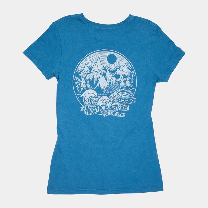 Discount Keen Mountains To Sea' Womens T-Shirts Blue (9278-CHPNF)